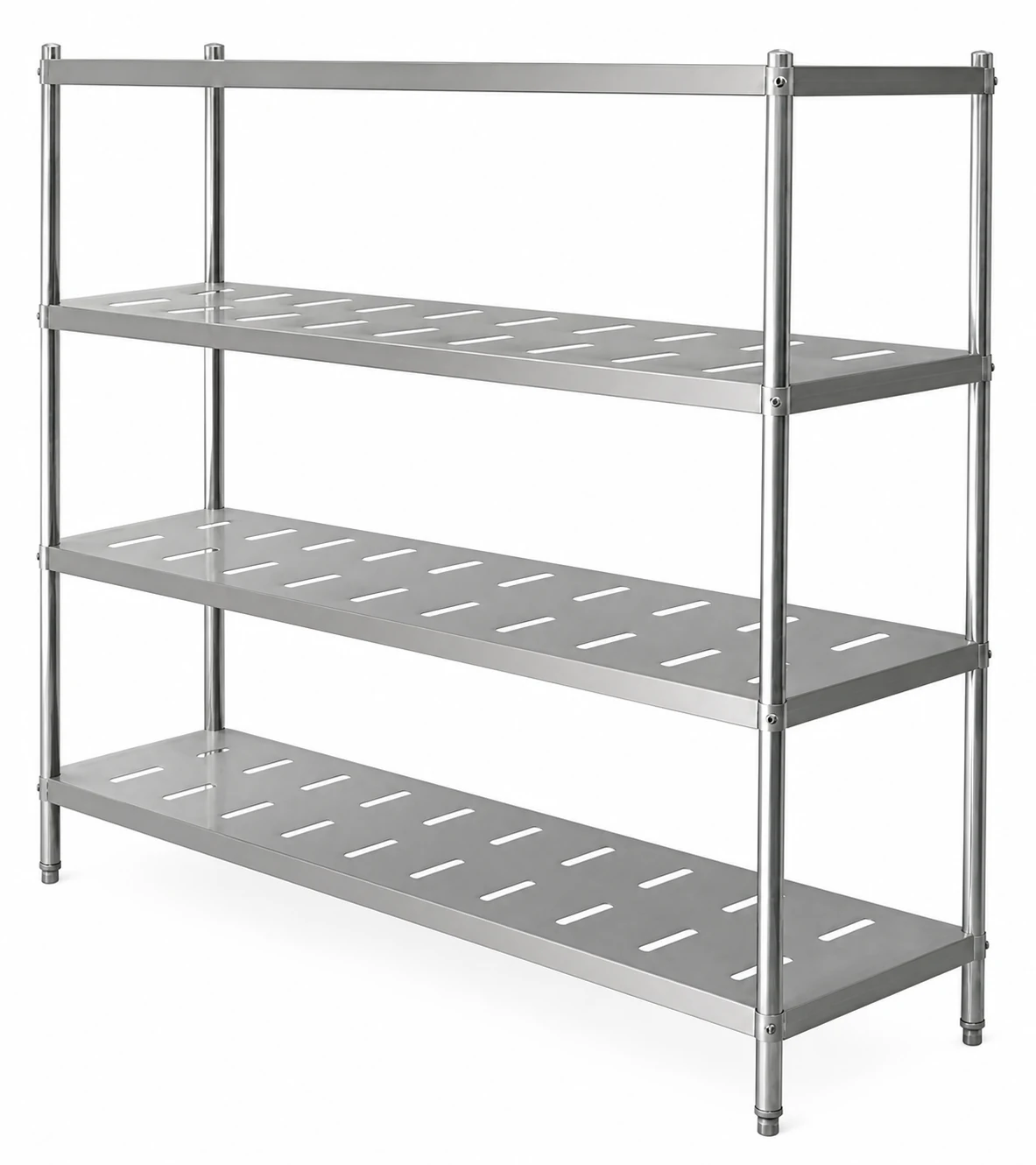 Stainless steel island work table with perforated undershelf