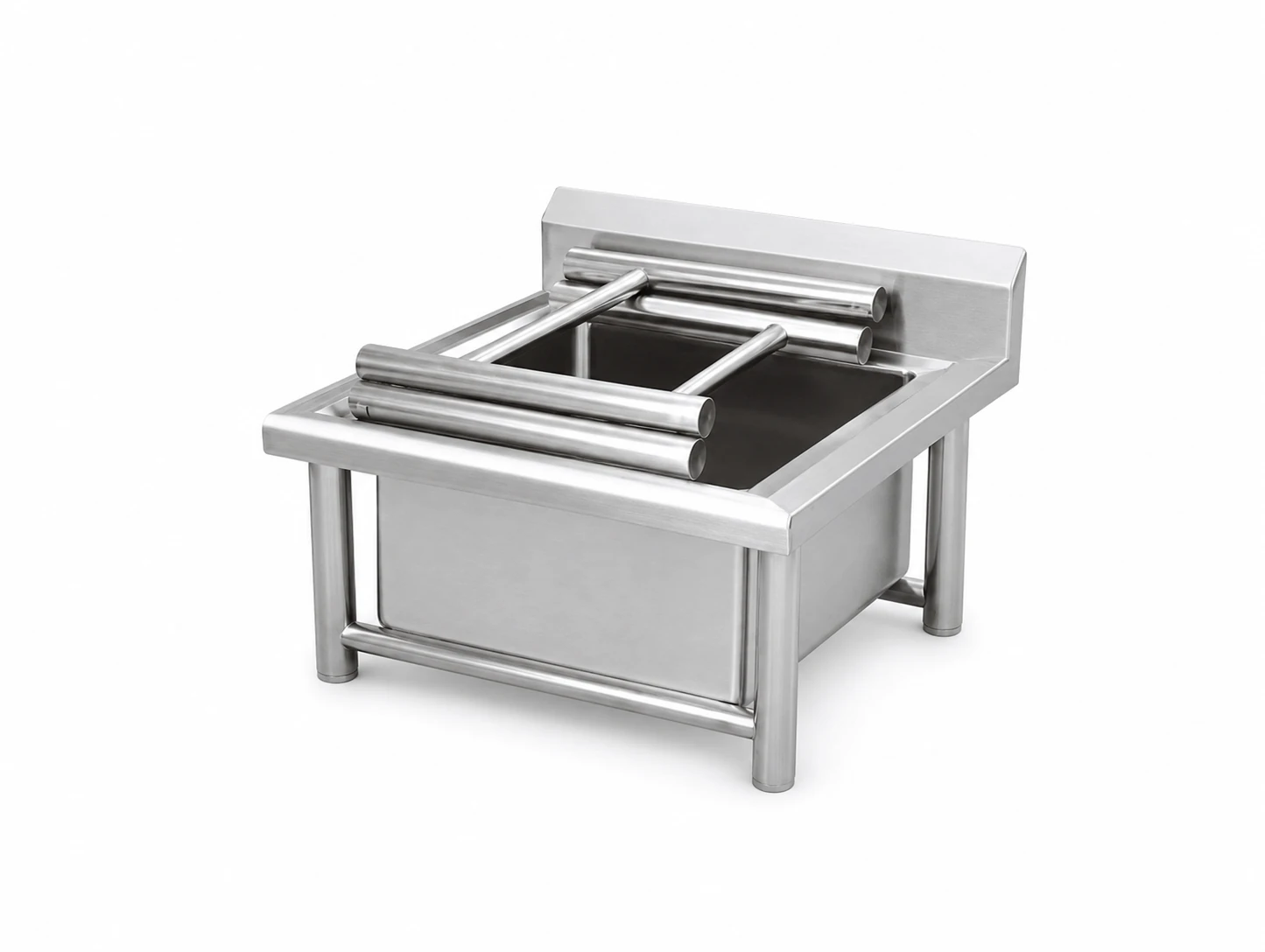 Stainless steel modular single sink bench