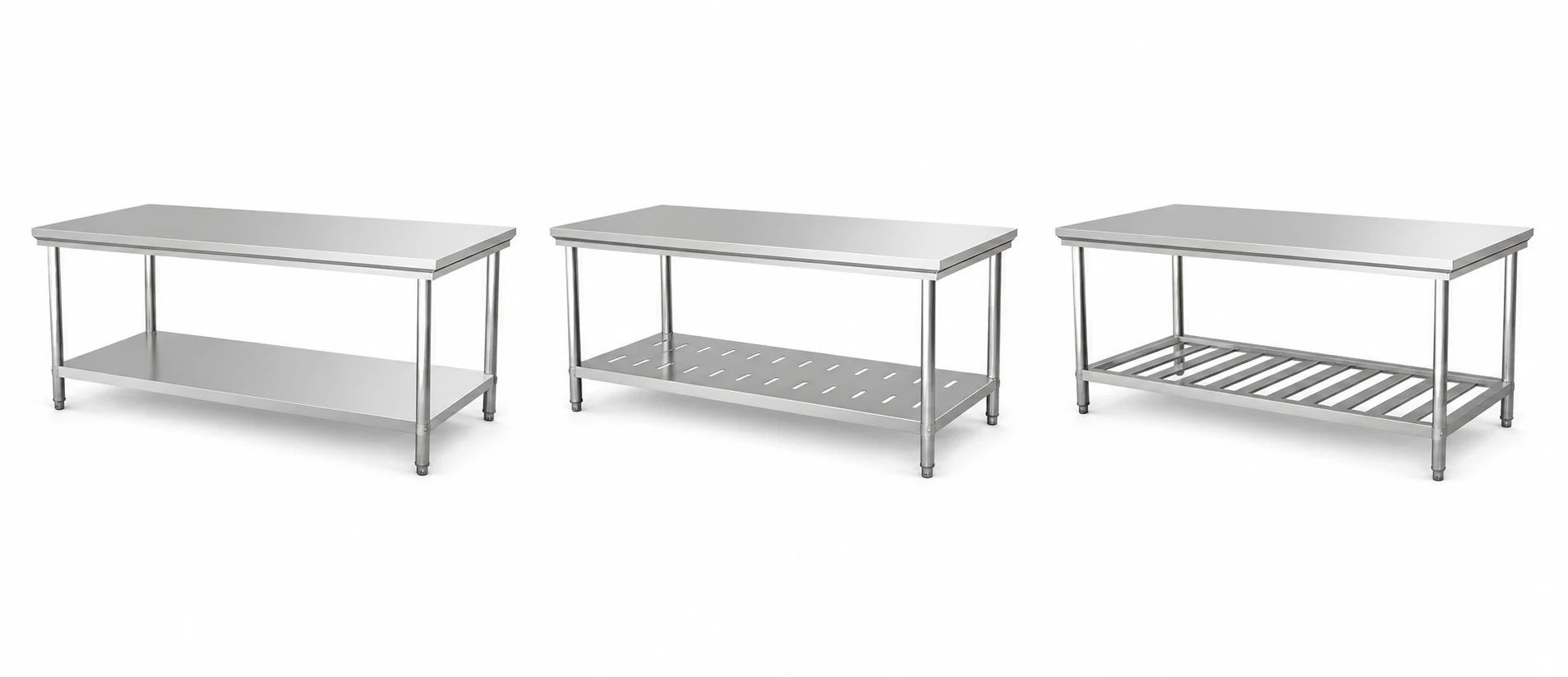 Stainless steel island work table with undershelf
