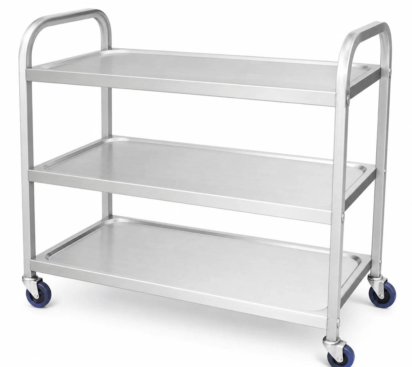 Stainless steel three-tier kitchen cart