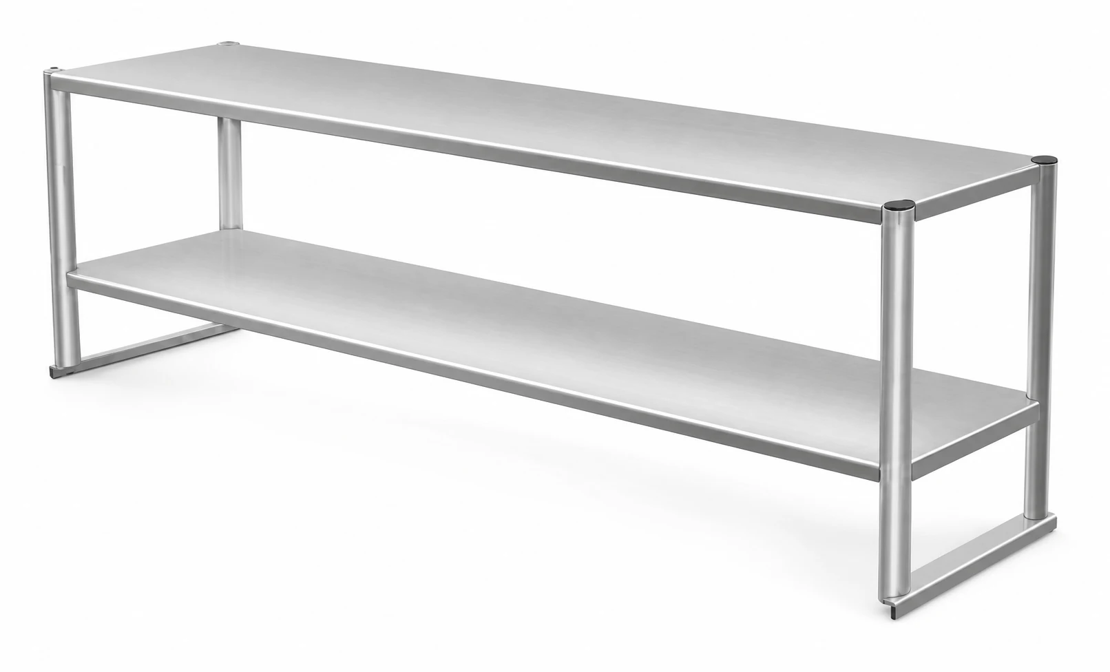 Stainless steel two-tier overshelf