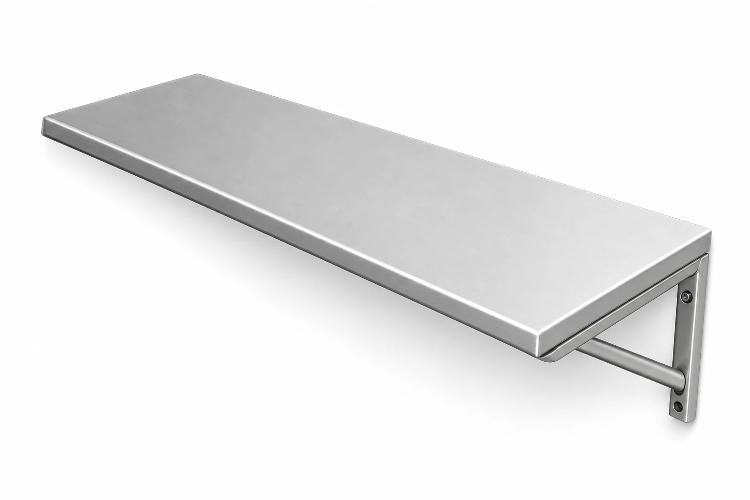 Single stainless steel wall shelf