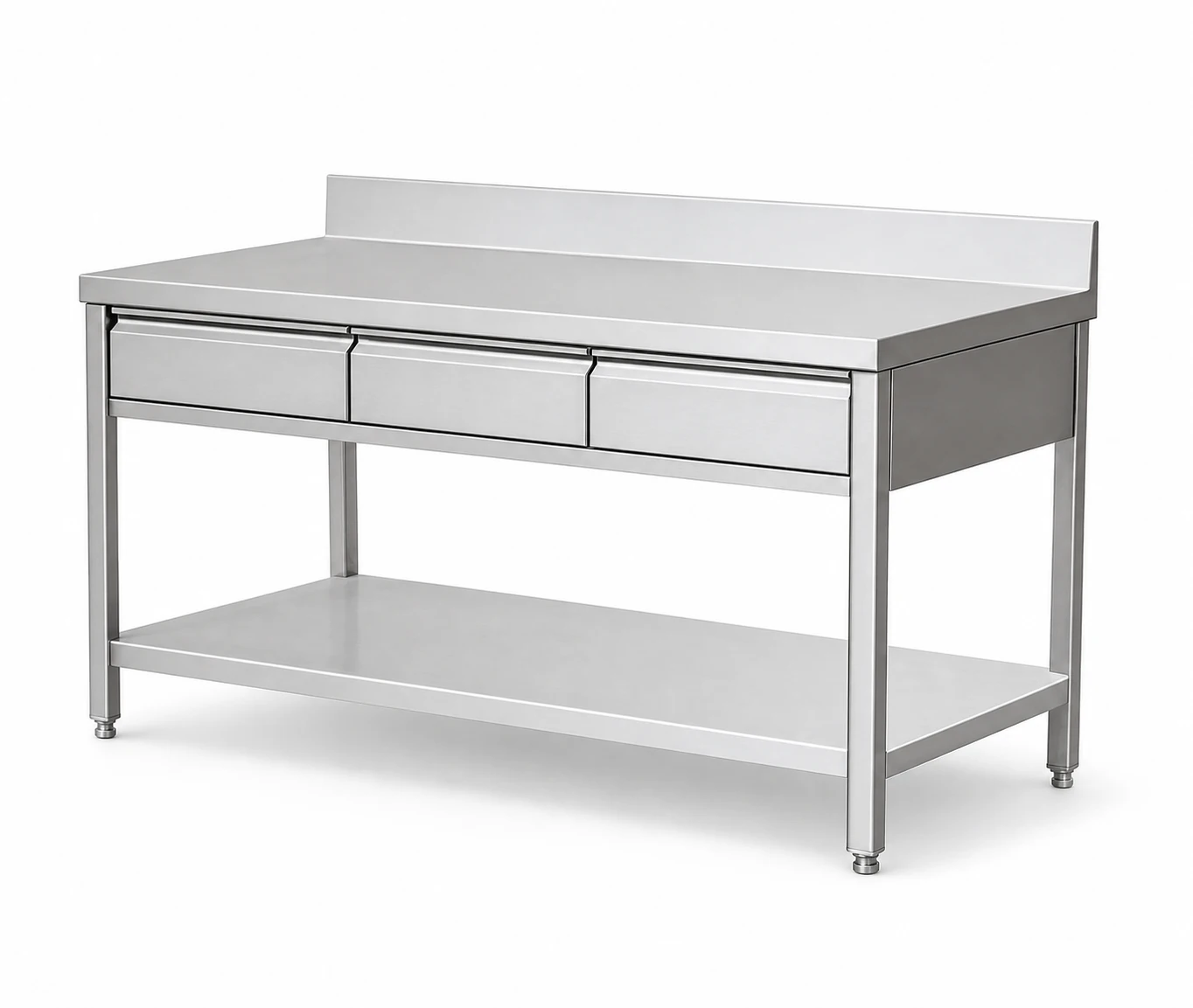 Wall work table with three drawers