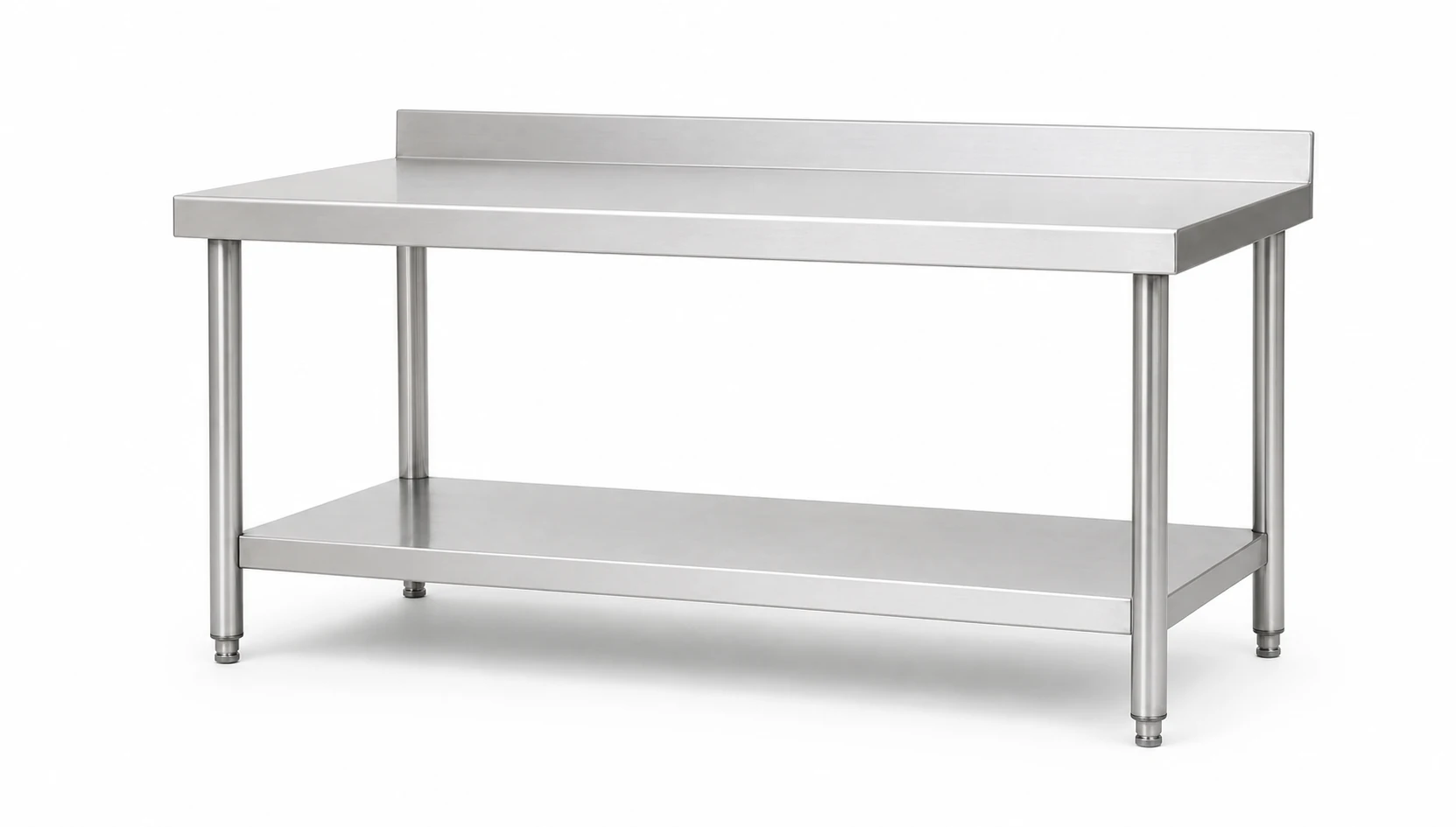 Stainless steel wall work table with rear upstand