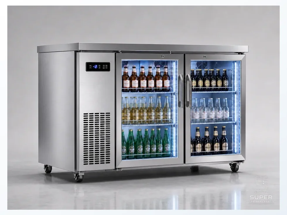 Commercial undercounter refrigerator and bar fridge for restaurant and bar use